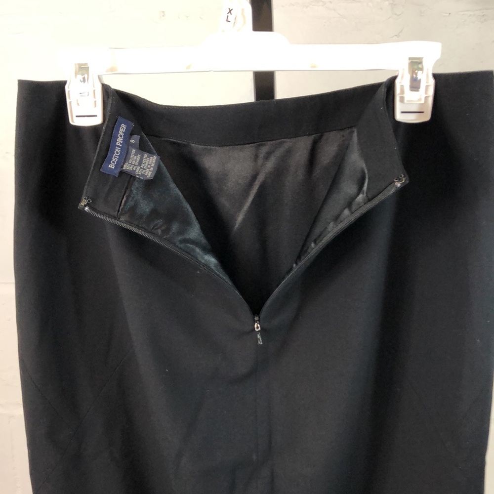 Boston Proper Zipper Vent Pencil Skirt Size 8 Black #f21 - Picture 5 of 6